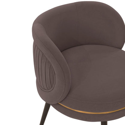 Manhattan Comfort - Kaya Velvet Dining Chair with Elm Wood & Metal Legs in Grey - Set of 2 - 2-DC080-GY veiw 6