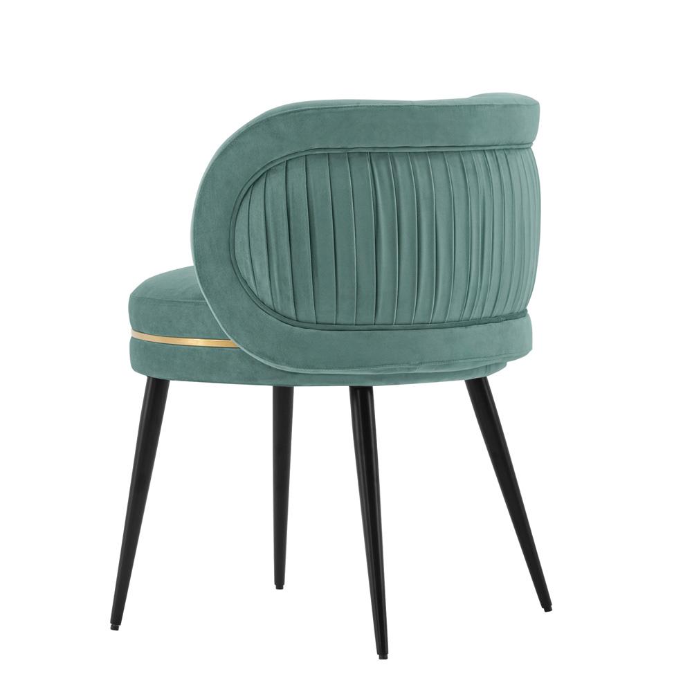 Manhattan Comfort - Kaya Velvet Dining Chair with Elm Wood & Metal Legs in Mint Green - Set of 2 - 2-DC080-MG veiw 3