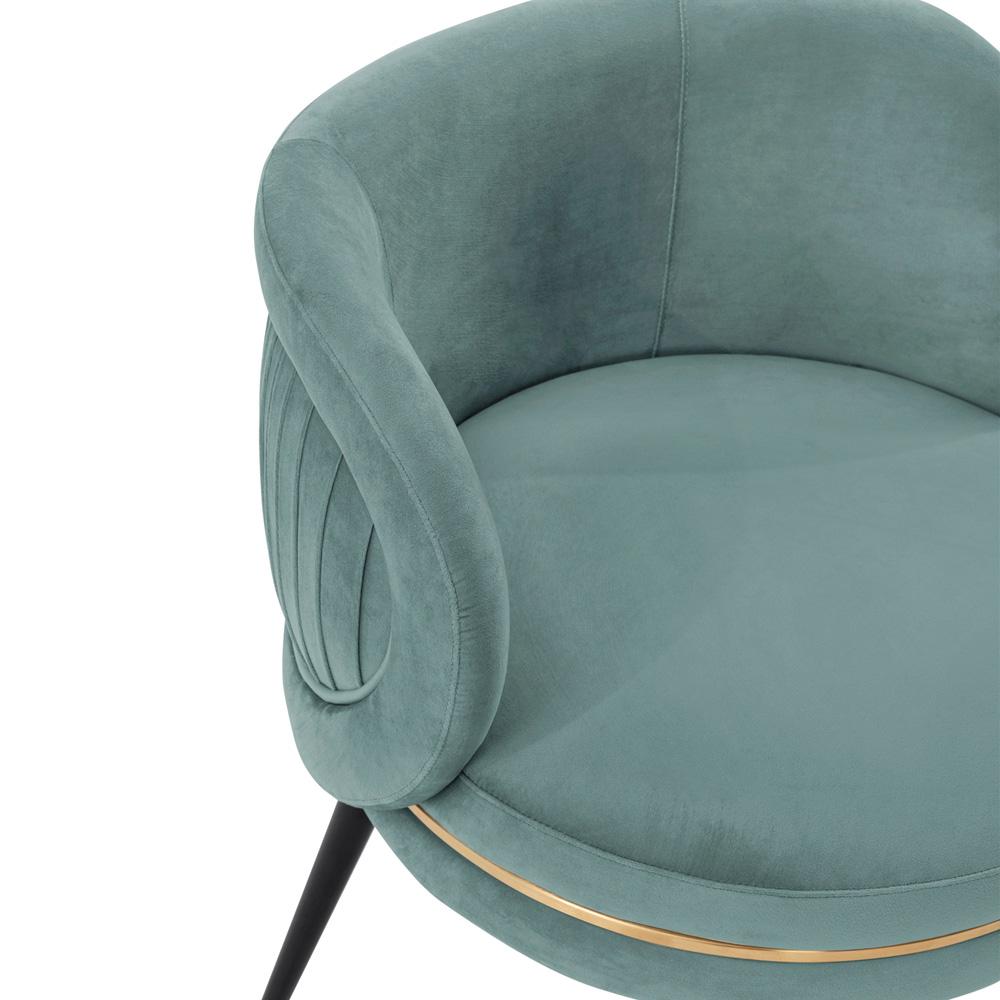 Manhattan Comfort - Kaya Velvet Dining Chair with Elm Wood & Metal Legs in Mint Green - Set of 2 - 2-DC080-MG veiw 6