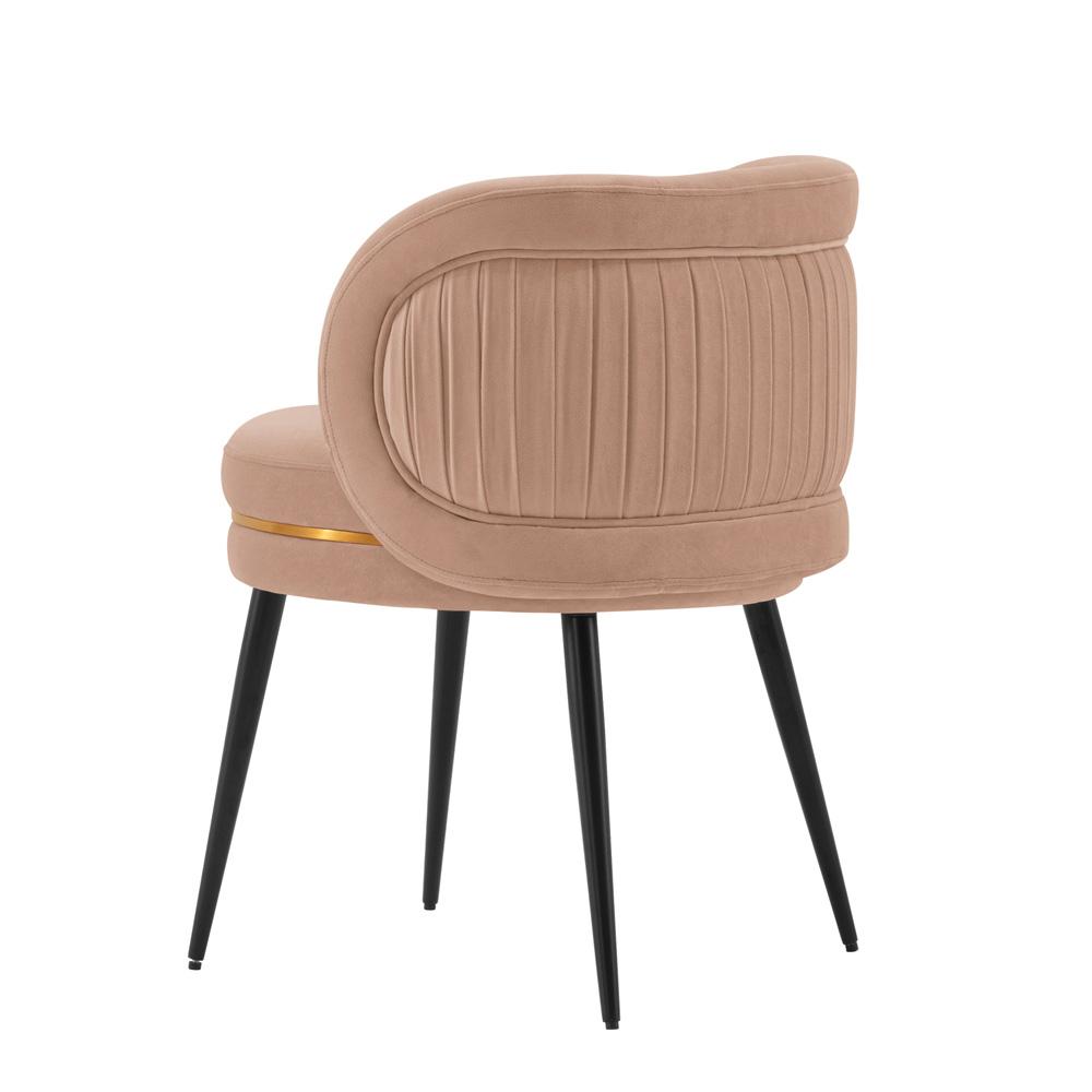 Manhattan Comfort - Kaya Velvet Dining Chair with Elm Wood & Metal Legs in Nude - Set of 2 - 2-DC080-ND veiw 3