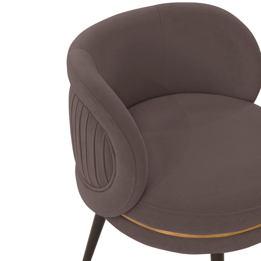 Manhattan Comfort - Kaya Velvet Dining Chair with Elm Wood & Metal Legs in Grey - DC080-GY veiw 6