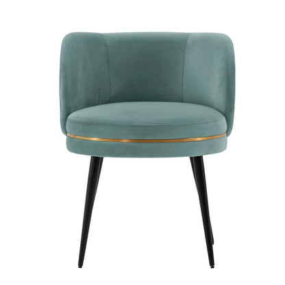 Manhattan Comfort - Kaya Velvet Dining Chair with Elm Wood & Metal Legs in Mint Green - DC080-MG veiw 1