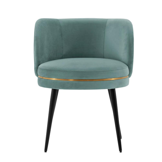 Manhattan Comfort - Kaya Velvet Dining Chair with Elm Wood & Metal Legs in Mint Green - DC080-MG veiw 1