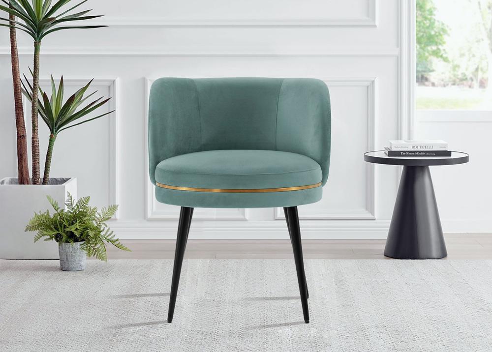 Manhattan Comfort - Kaya Velvet Dining Chair with Elm Wood & Metal Legs in Mint Green - DC080-MG veiw 7