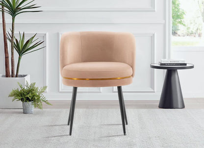 Manhattan Comfort - Kaya Velvet Dining Chair with Elm Wood & Metal Legs in Nude - DC080-ND veiw 7