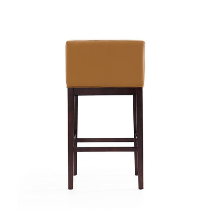 Manhattan Comfort - Kingsley Faux Leather Bar Stool in Camel and Dark Walnut - Set of 2 - 2-BS012-CL veiw 6