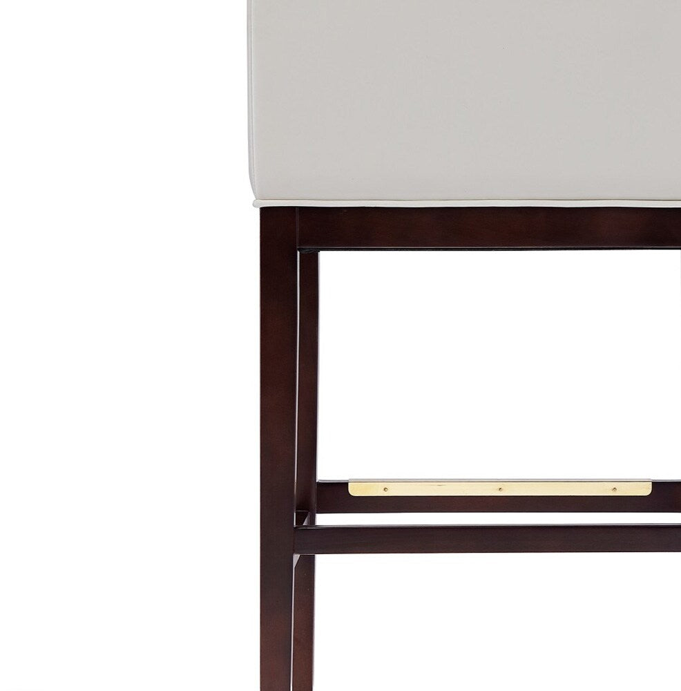 Manhattan Comfort - Kingsley Faux Leather Bar Stool in Ivory and Dark Walnut - Set of 2 - 2-BS012-IV veiw 7