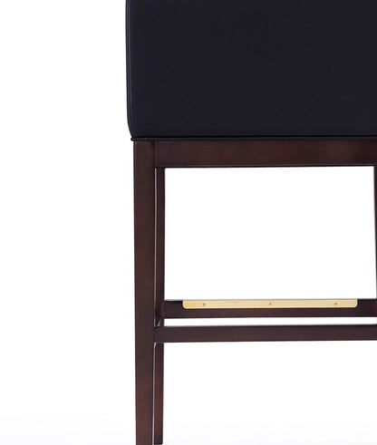 Manhattan Comfort - Kingsley Faux Leather Bar Stool in Black and Dark Walnut - Set of 3 - 3-BS012-BK veiw 7