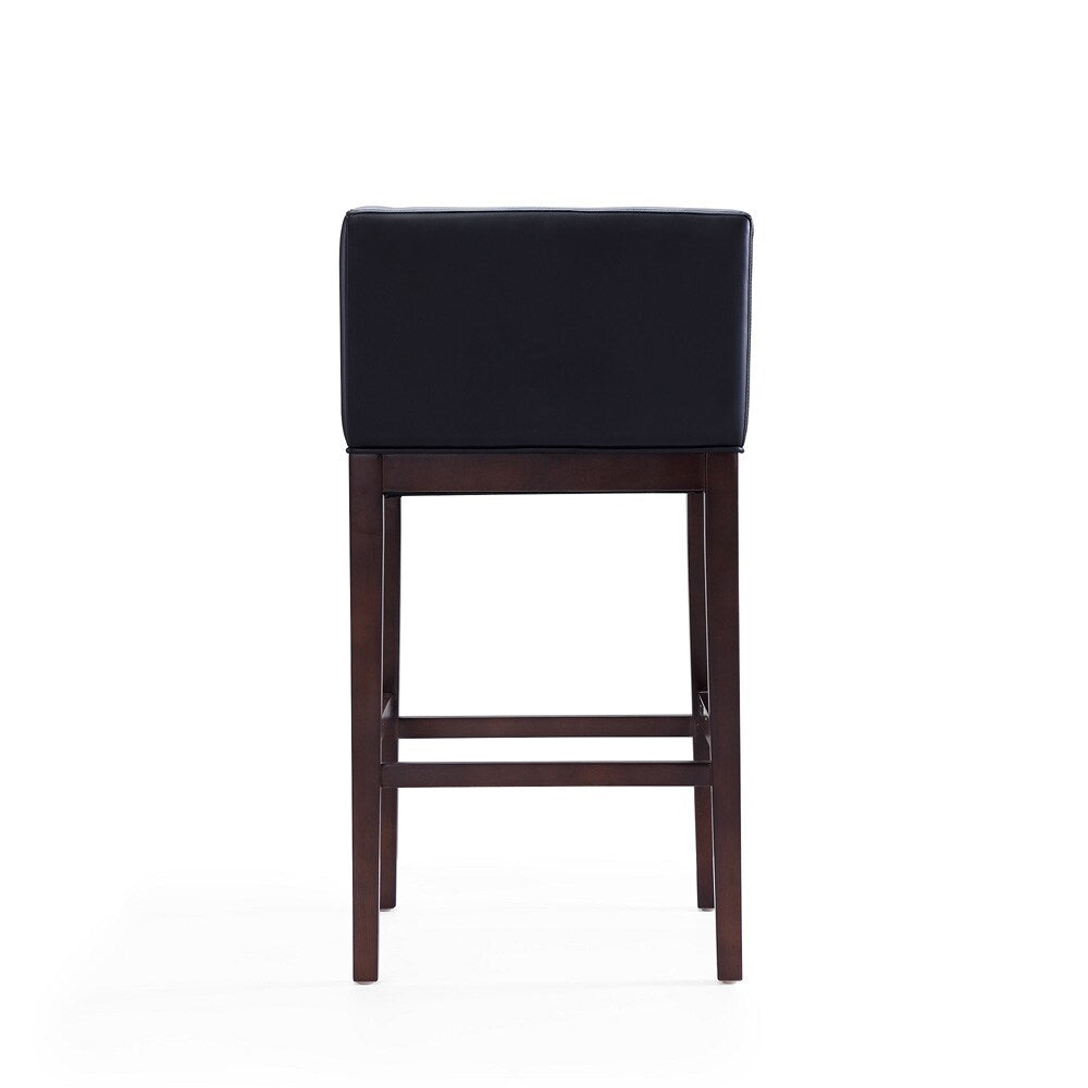 Manhattan Comfort - Kingsley Faux Leather Bar Stool in Black and Dark Walnut - BS012-BK veiw 5