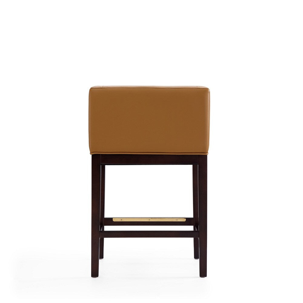 Manhattan Comfort - Kingsley Faux Leather Counter Stool in Camel and Dark Walnut - Set of 2 - 2-CS005-CL veiw 5