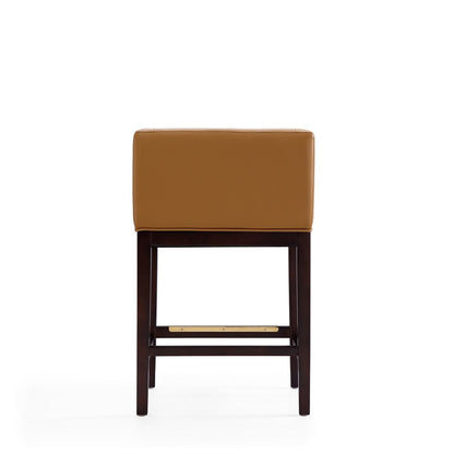 Manhattan Comfort - Kingsley Faux Leather Counter Stool in Camel and Dark Walnut - Set of 2 - 2-CS005-CL veiw 5