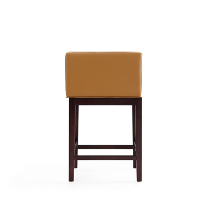 Manhattan Comfort - Kingsley Faux Leather Counter Stool in Camel and Dark Walnut - Set of 2 - 2-CS005-CL veiw 6