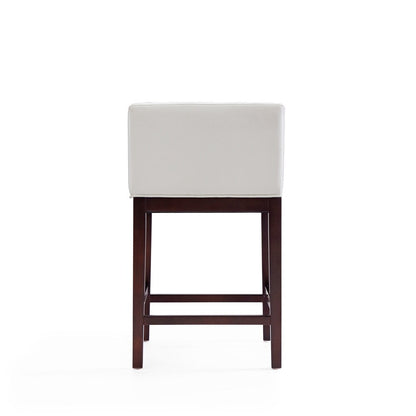 Manhattan Comfort - Kingsley Faux Leather Counter Stool in Ivory and Dark Walnut - Set of 2 - 2-CS005-IV veiw 5