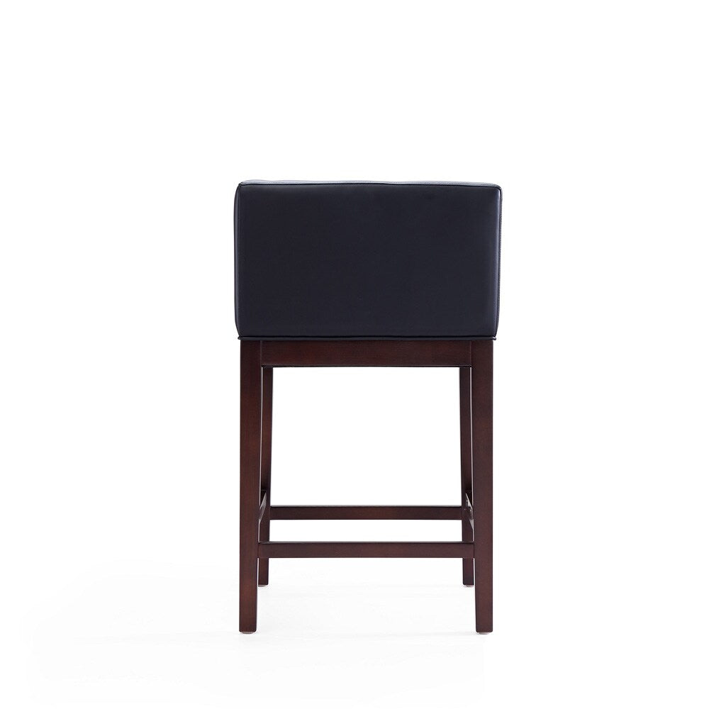 Manhattan Comfort - Kingsley Faux Leather Counter Stool in Black and Dark Walnut - CS005-BK veiw 5