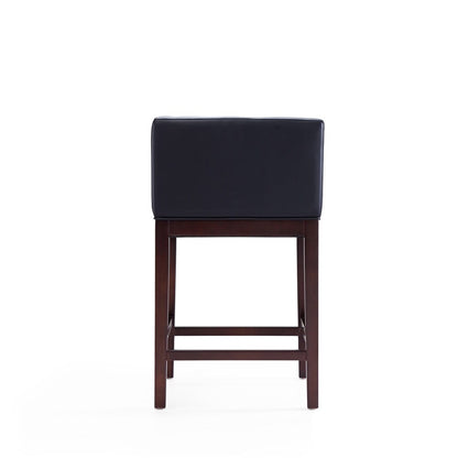 Manhattan Comfort - Kingsley Faux Leather Counter Stool in Black and Dark Walnut - CS005-BK veiw 5