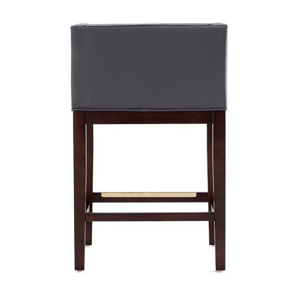 Manhattan Comfort - Kingsley Faux Leather Counter Stool in Grey and Dark Walnut - CS005-GY veiw 4