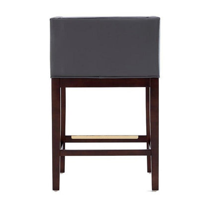 Manhattan Comfort - Kingsley Faux Leather Counter Stool in Grey and Dark Walnut - CS005-GY veiw 4