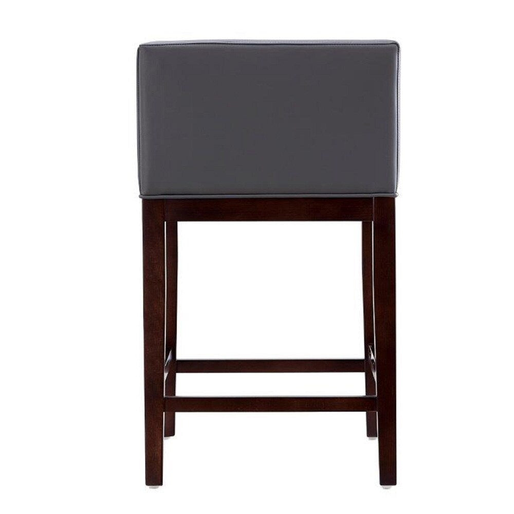 Manhattan Comfort - Kingsley Faux Leather Counter Stool in Grey and Dark Walnut - CS005-GY veiw 5