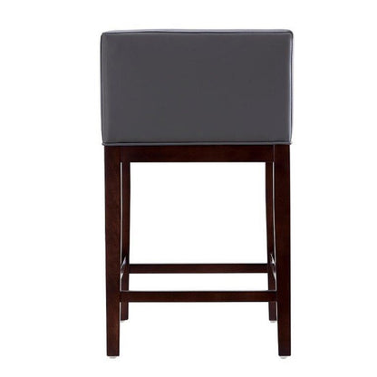 Manhattan Comfort - Kingsley Faux Leather Counter Stool in Grey and Dark Walnut - CS005-GY veiw 5