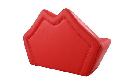 Manhattan Comfort - Kiss Faux Leather Loveseat with Hardwood Legs in Red - LS010-RD veiw 3