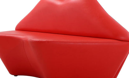 Manhattan Comfort - Kiss Faux Leather Loveseat with Hardwood Legs in Red - LS010-RD veiw 6