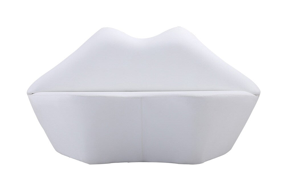 Manhattan Comfort - Kiss Faux Leather Loveseat with Hardwood Legs in White - LS010-WH veiw 1