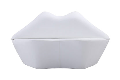 Manhattan Comfort - Kiss Faux Leather Loveseat with Hardwood Legs in White - LS010-WH veiw 1