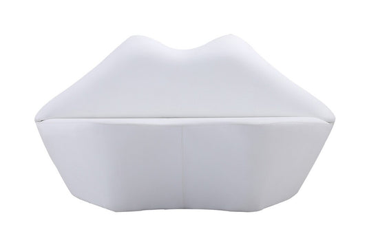 Manhattan Comfort - Kiss Faux Leather Loveseat with Hardwood Legs in White - LS010-WH veiw 1
