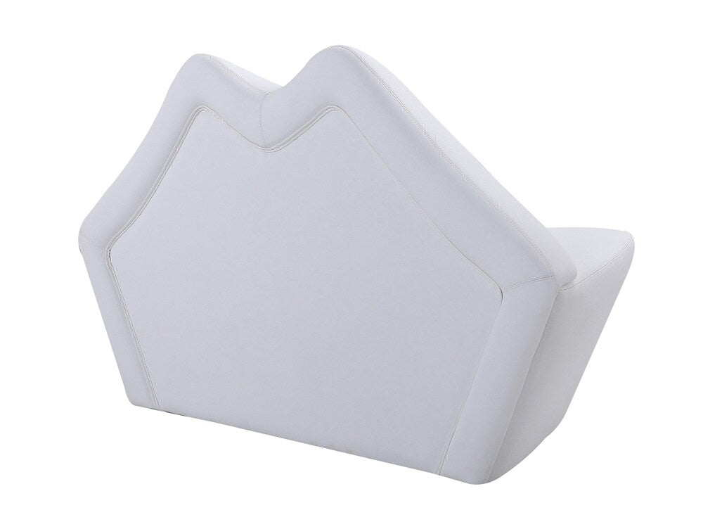 Manhattan Comfort - Kiss Faux Leather Loveseat with Hardwood Legs in White - LS010-WH veiw 3