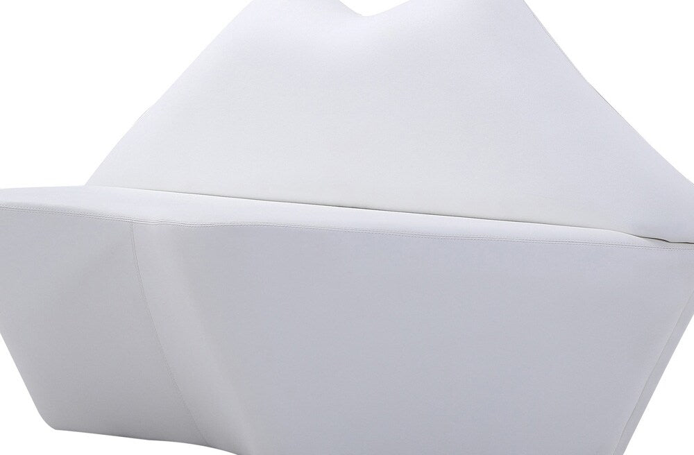 Manhattan Comfort - Kiss Faux Leather Loveseat with Hardwood Legs in White - LS010-WH veiw 6