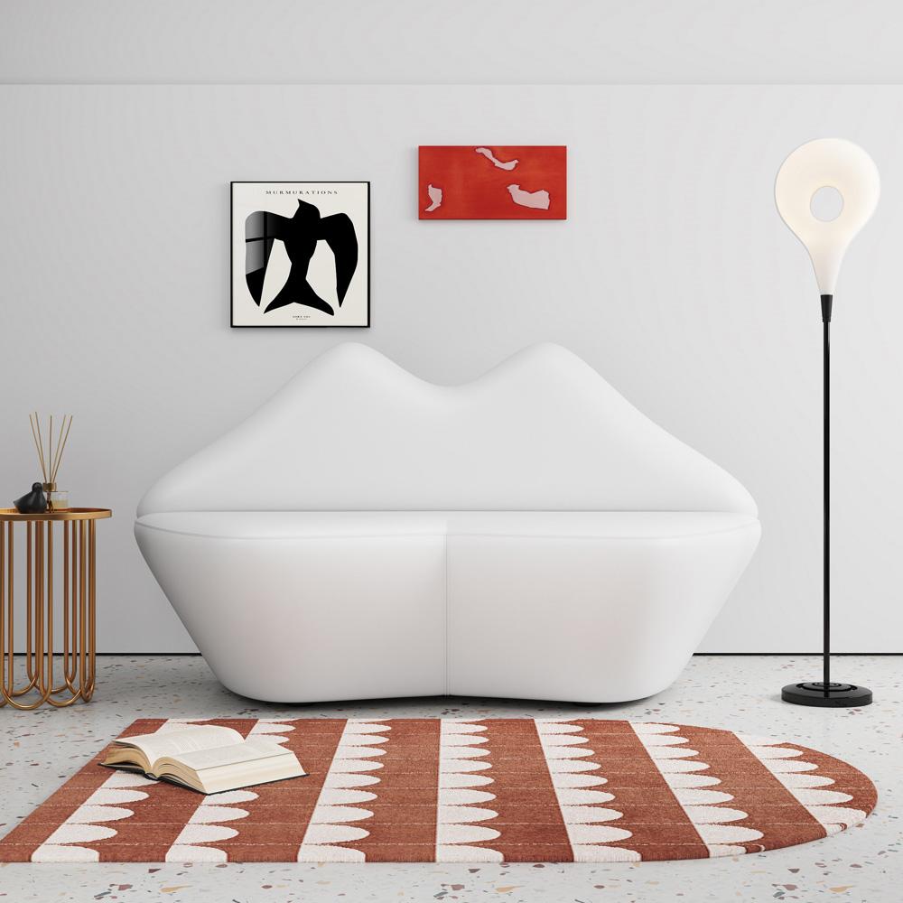 Manhattan Comfort - Kiss Faux Leather Loveseat with Hardwood Legs in White - LS010-WH veiw 7