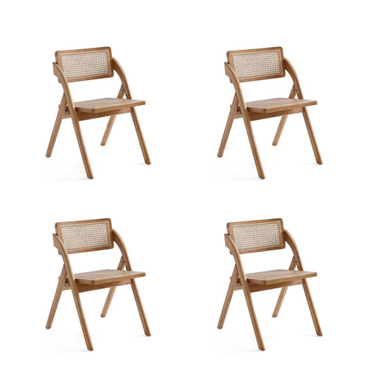 Manhattan Comfort - Lambinet Dining Folding Chair in Nature - Set of 4 - 2-DCCA07-NA veiw 1