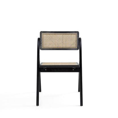 Manhattan Comfort - Lambinet Dining Folding Chair in Black and Natural Cane - Set of 2 - DCCA07-BK veiw 5