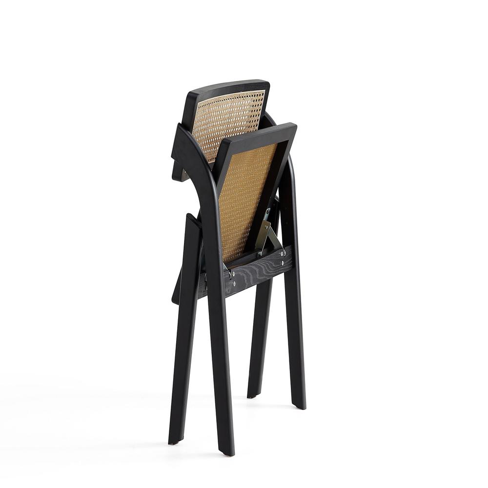 Manhattan Comfort - Lambinet Dining Folding Chair in Black and Natural Cane - Set of 2 - DCCA07-BK veiw 8