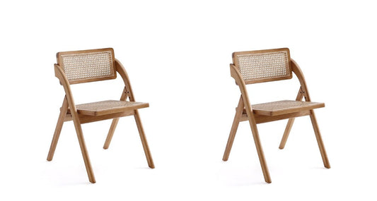 Manhattan Comfort - Lambinet Dining Folding Chair in Nature - Set of 2 - DCCA07-NA veiw 1