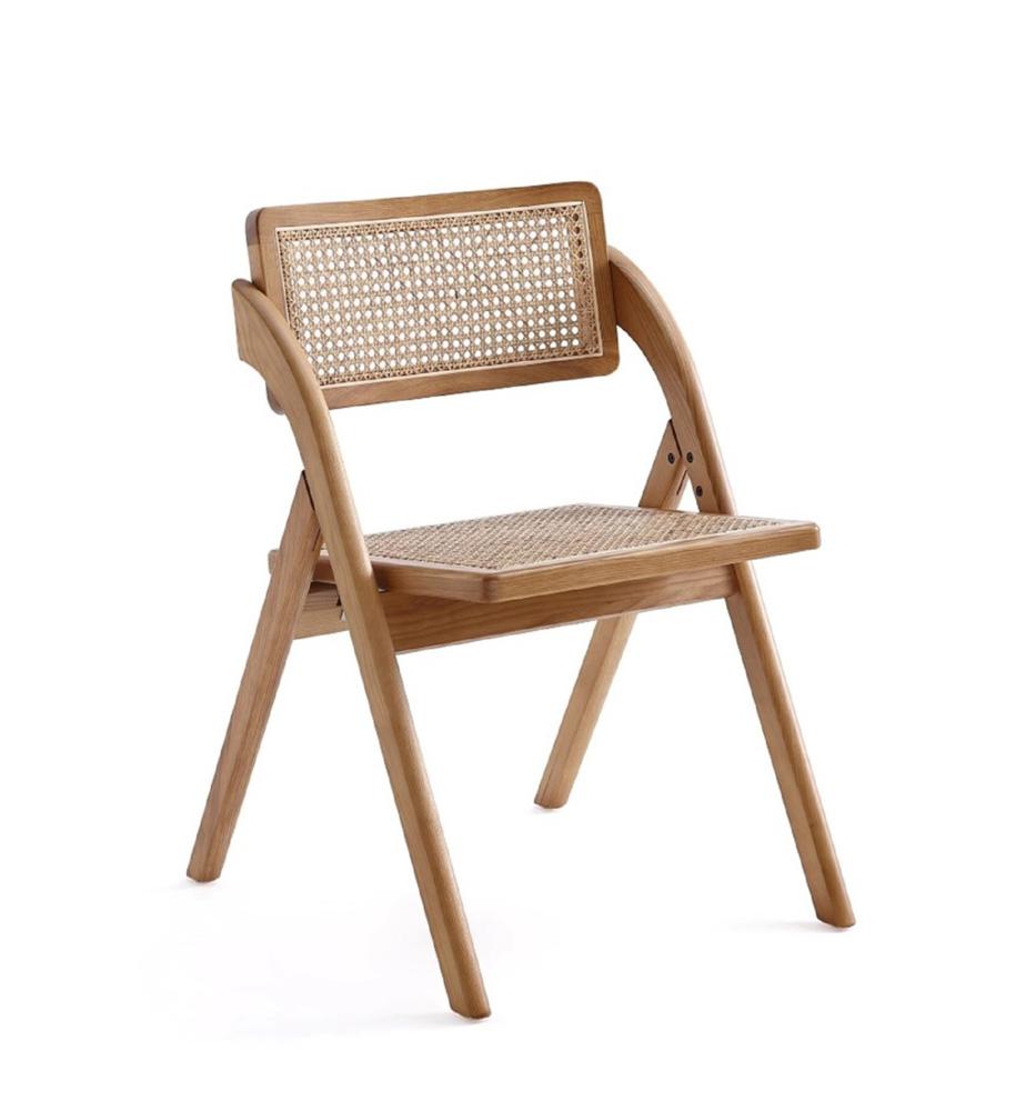 Manhattan Comfort - Lambinet Dining Folding Chair in Nature - Set of 2 - DCCA07-NA veiw 3