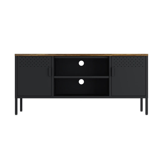 Manhattan Comfort - Landen 47 TV Stand with 6 Fixed Shelves in Black - TV010-BK veiw 1