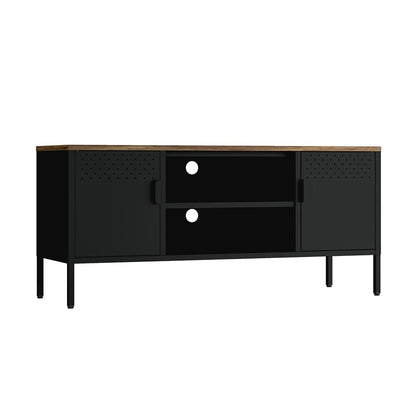Manhattan Comfort - Landen 47 TV Stand with 6 Fixed Shelves in Black - TV010-BK veiw 3