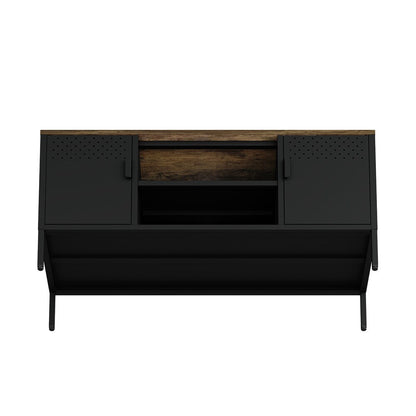 Manhattan Comfort - Landen 47 TV Stand with 6 Fixed Shelves in Black - TV010-BK veiw 4