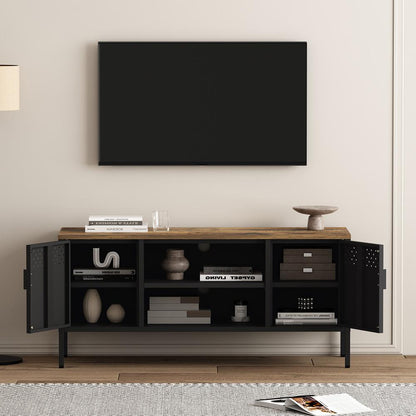 Manhattan Comfort - Landen 47 TV Stand with 6 Fixed Shelves in Black - TV010-BK veiw 9