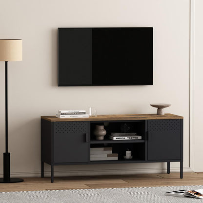 Manhattan Comfort - Landen 47 TV Stand with 6 Fixed Shelves in Black - TV010-BK veiw 10