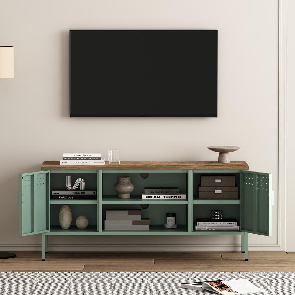 Manhattan Comfort - Landen 47 TV Stand with 6 Fixed Shelves in Green - TV010-GR veiw 9