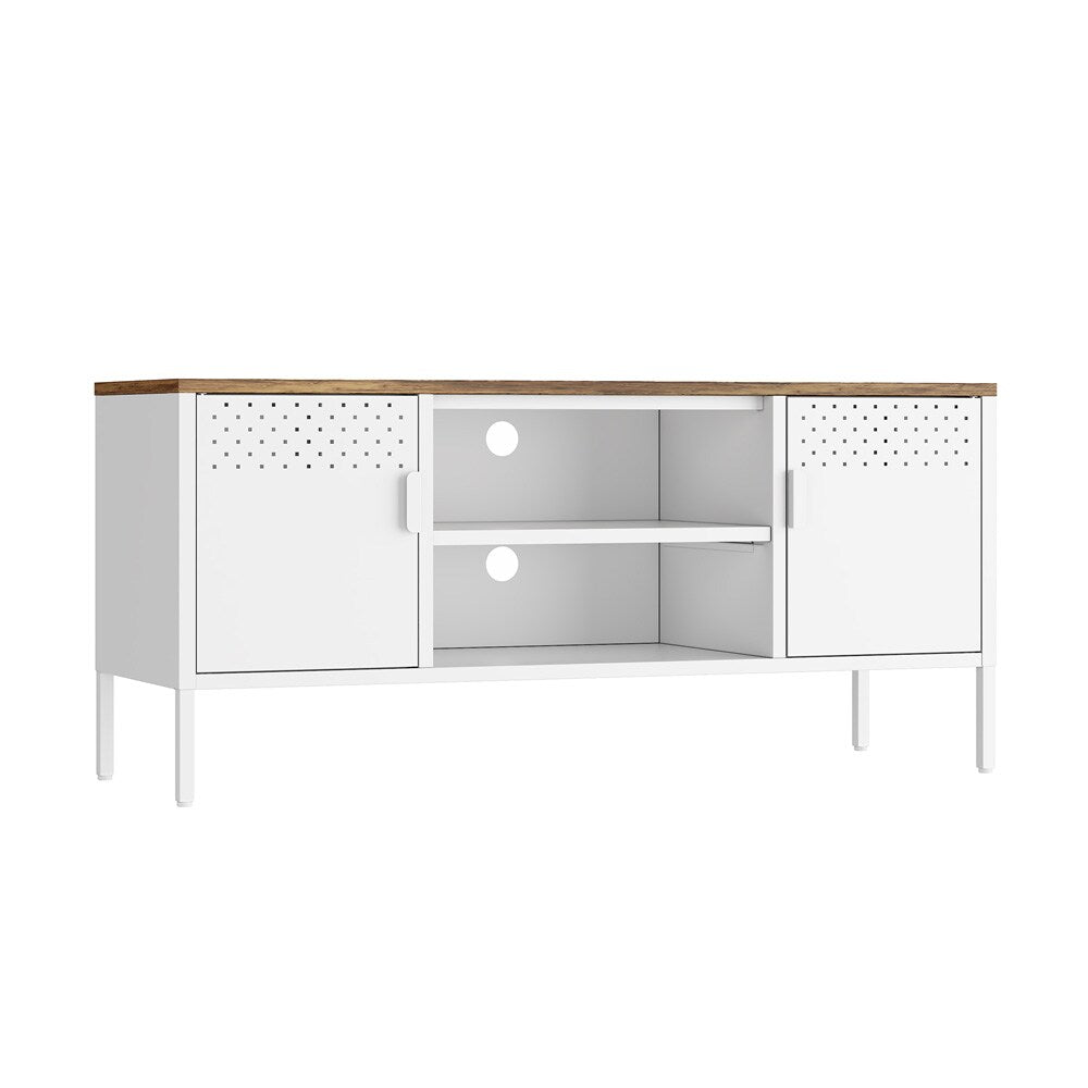 Manhattan Comfort - Landen 47 TV Stand with 6 Fixed Shelves in White - TV010-WH veiw 3