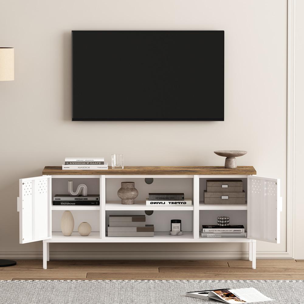 Manhattan Comfort - Landen 47 TV Stand with 6 Fixed Shelves in White - TV010-WH veiw 9