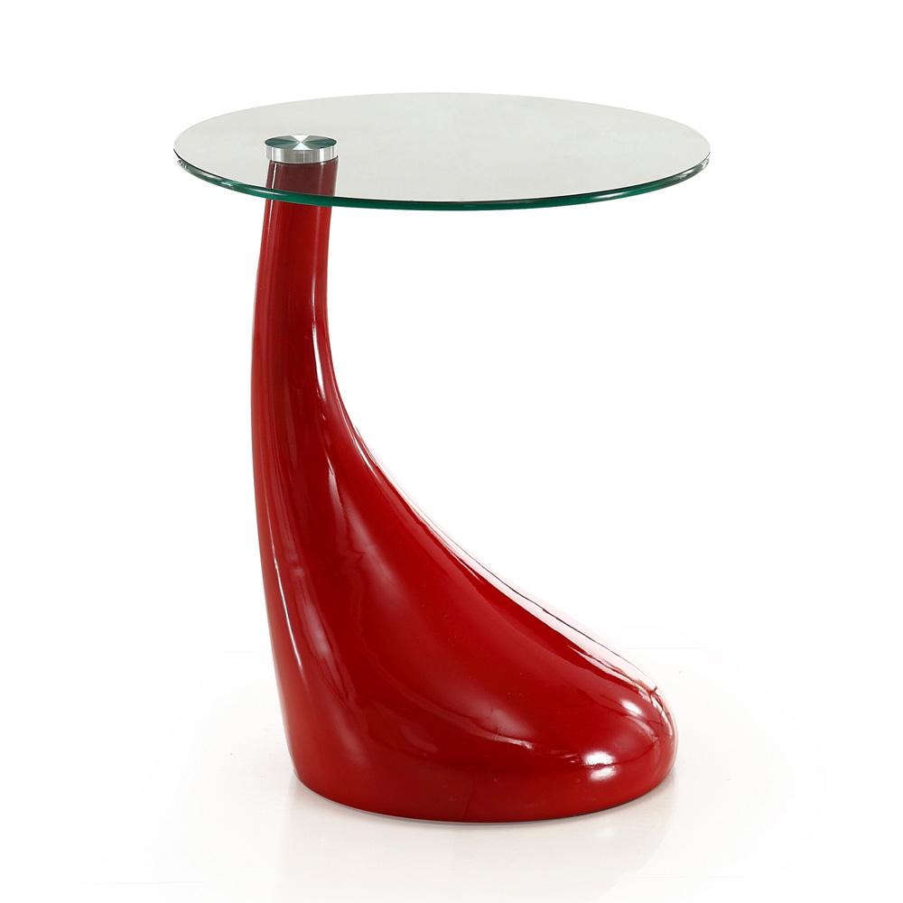 Manhattan Comfort - Lava Accent Table with ABS Legs in Red - ET003-RD veiw 1