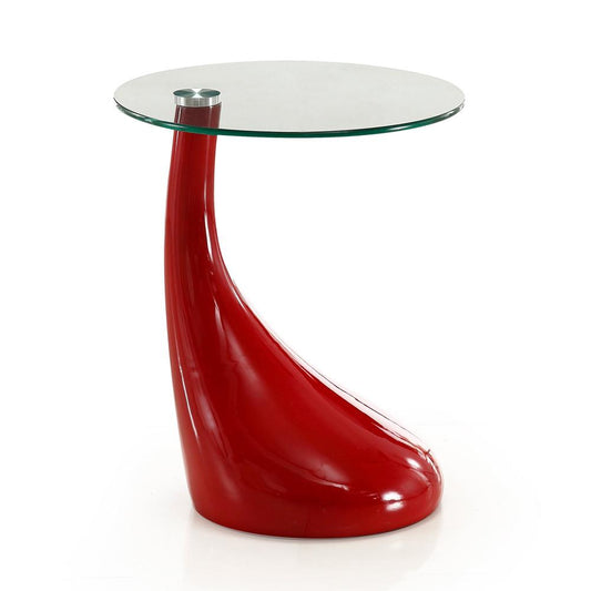 Manhattan Comfort - Lava Accent Table with ABS Legs in Red - ET003-RD veiw 1