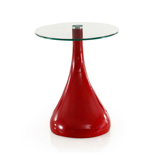 Manhattan Comfort - Lava Accent Table with ABS Legs in Red - ET003-RD veiw 2