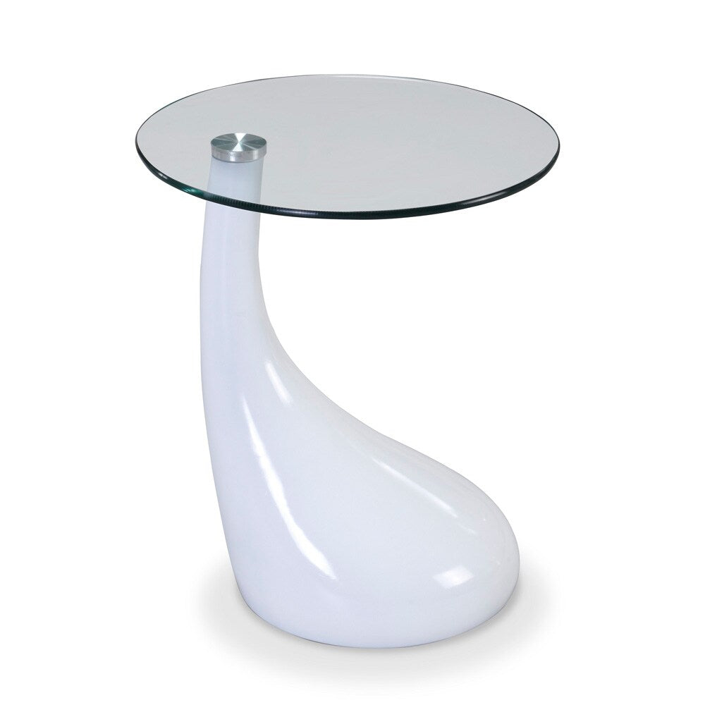 Manhattan Comfort - Lava Accent Table with ABS Legs in White - ET003-WH veiw 1