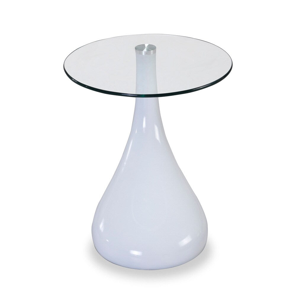 Manhattan Comfort - Lava Accent Table with ABS Legs in White - ET003-WH veiw 2