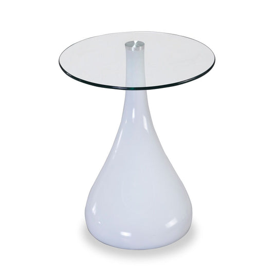 Manhattan Comfort - Lava Accent Table with ABS Legs in White - ET003-WH veiw 2